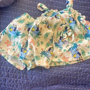 Cute Cartoon Print Baby Dress with Scrunchie